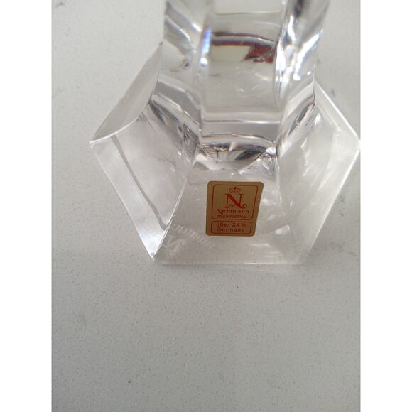 Rare Nechtmann Crystal Blekristall candlestick holders. Stunning! - Picture 3 of 6